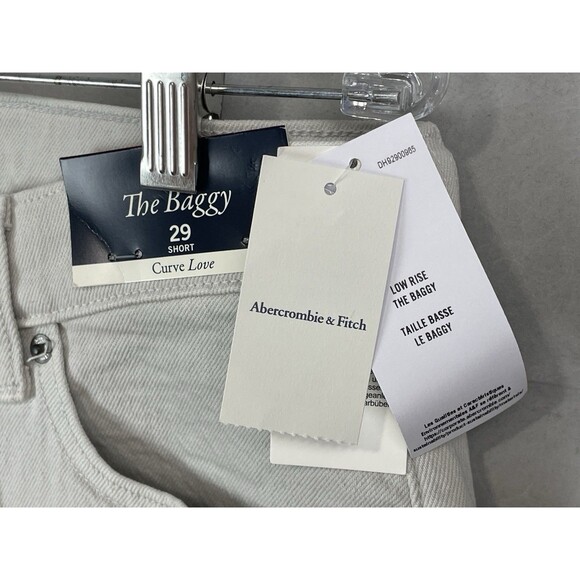 Abercrombie & Fitch Women 32 Jeans Short Curve Low Rise Baggy Stretch NEW - Picture 9 of 14